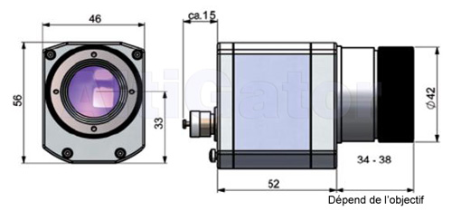 Dimensions de la cam�ra thermographique Dimensions de la cam�ra thermographique