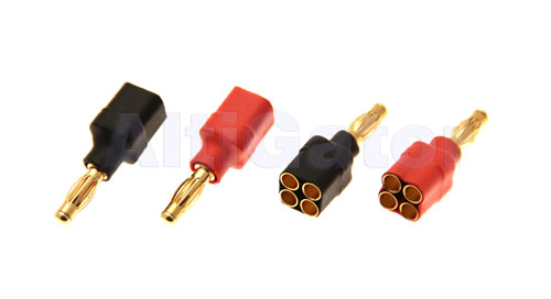 4MM male to 4 x 3.5MM female bullet adapter (pair)