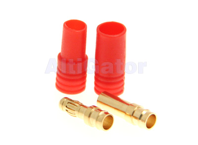 3.5 mm bullet connectors pair - red