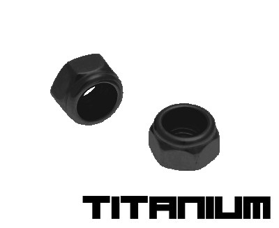 10 Black titanium stop nuts M3