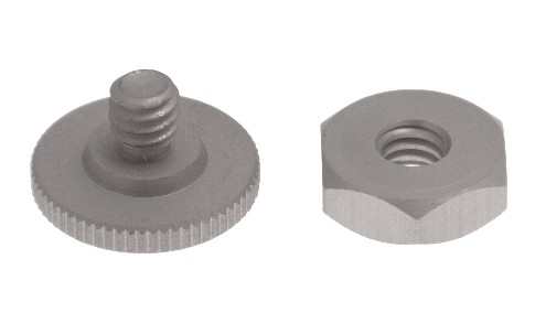 Nut & tripod screw for camera (polished aluminum)
